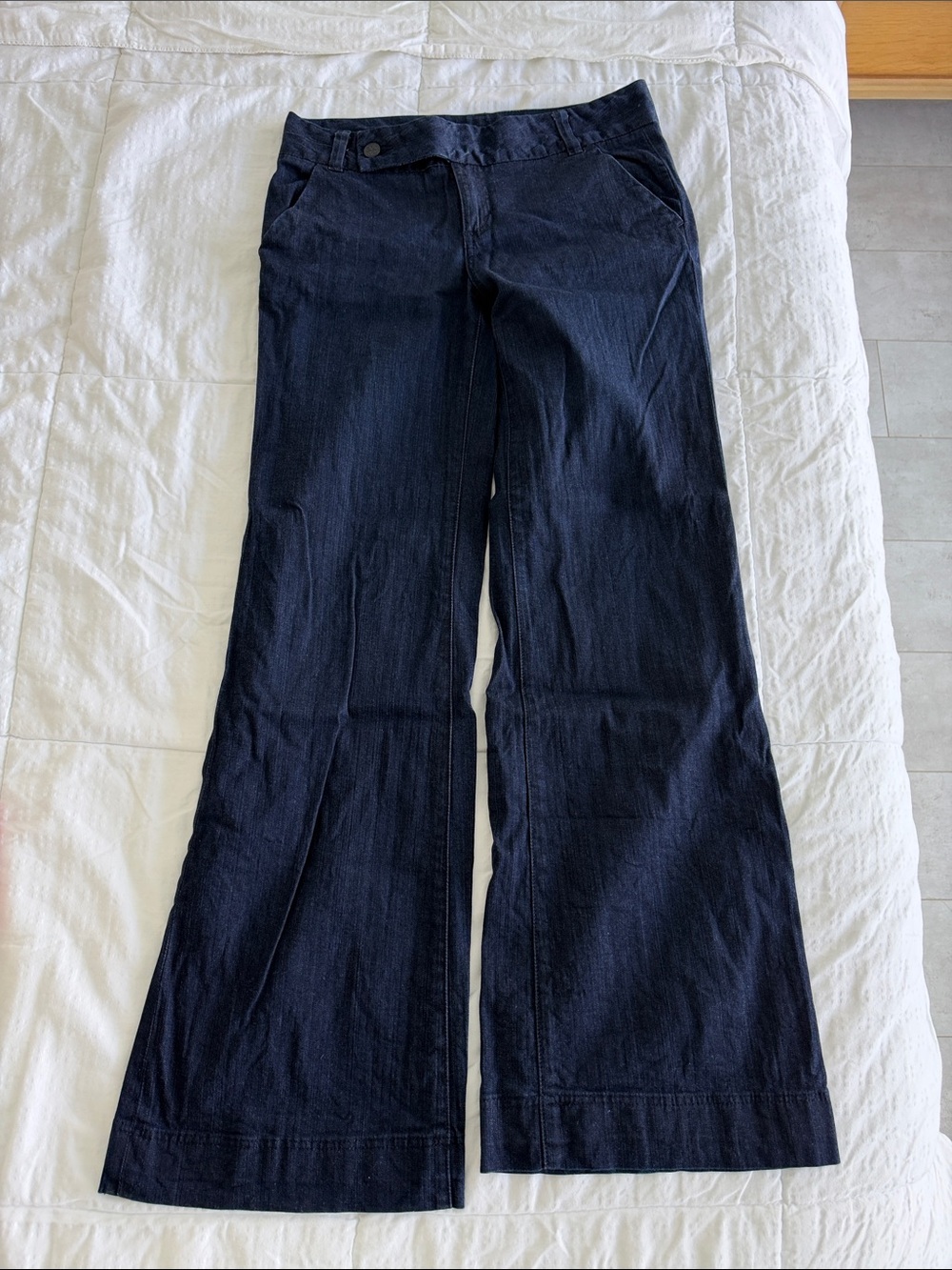 Tory Burch Navy Wide-Leg Flare Jeans